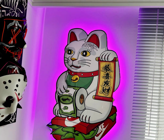 WEALTH CHINESE CAT (LED POSTER)